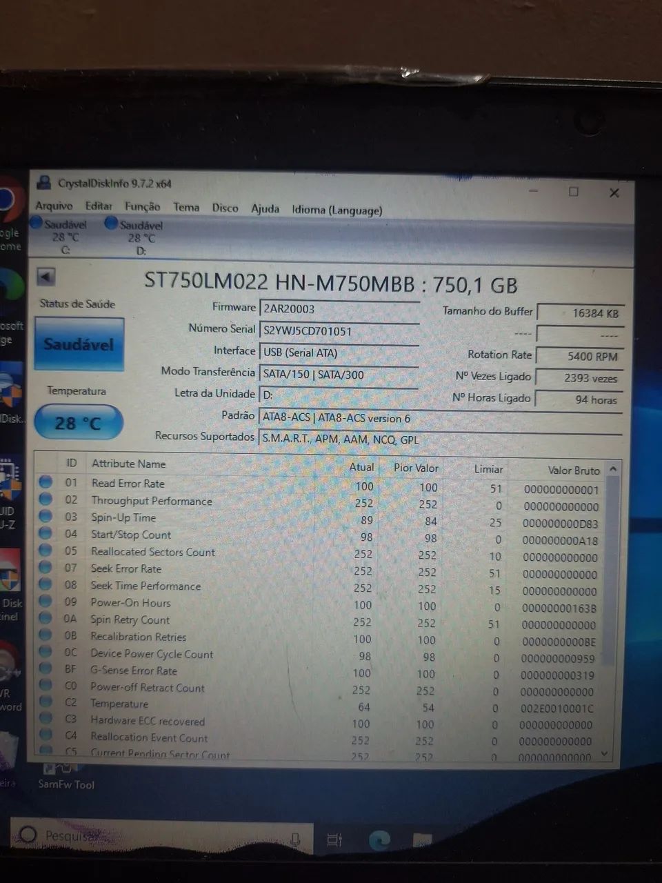 HD Notebook 750GB Samsung  - Foto 2
