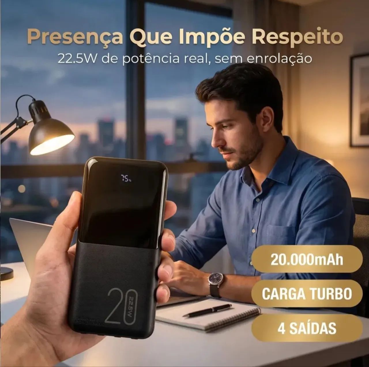 Powerbank 20000mAh Eletromex - Foto 5