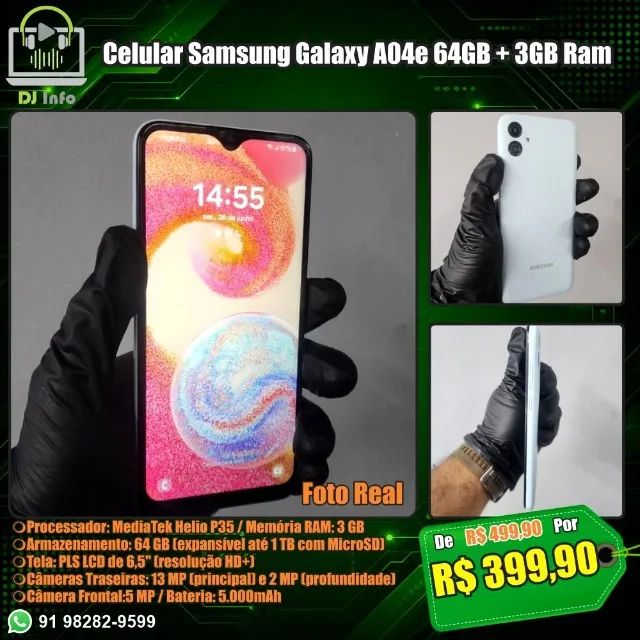 Celular Samsung Galaxy A04e 64GB + 3GB Ram