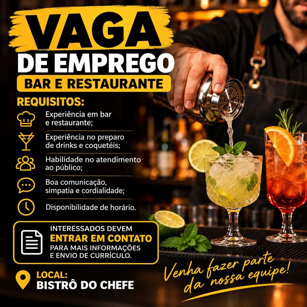 Vaga para atendente