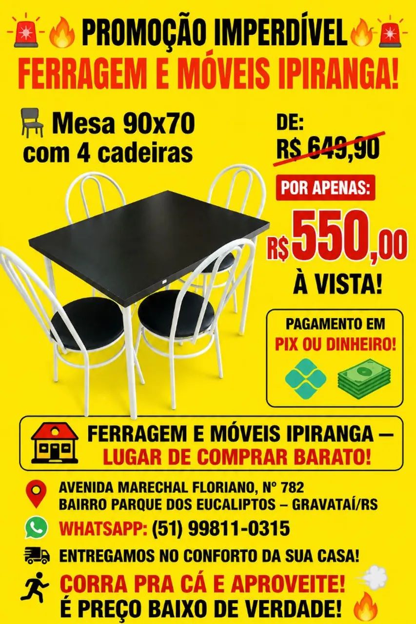 Mesa com 4 cadeiras 