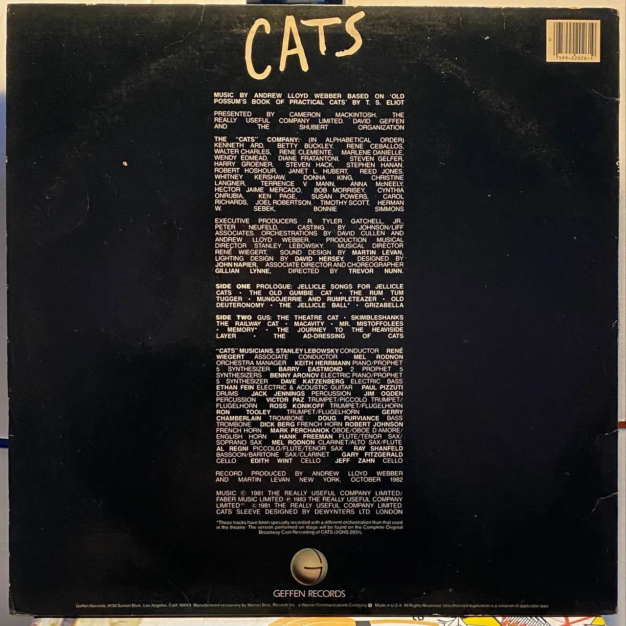 Colecionável DISCO - Original Broadway Cast Recording (Geffen