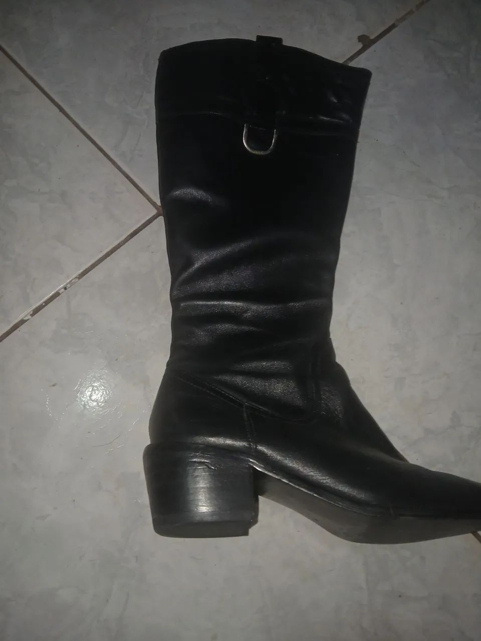 Bota cano longo couro feminina  - Foto 2