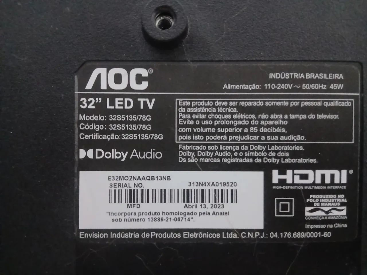 TV smart 32 Aoc com defeito  - Foto 3