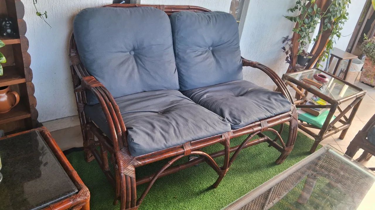 Conjunto sofá e 2 poltronas bamboo  - Foto 3