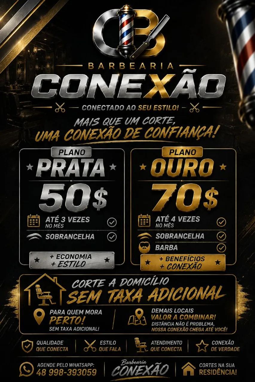 CORTE NA SUA CASA A PARTIR DE R$50! ? BARBEARIA CONEX ÃOwpp * - Foto 4
