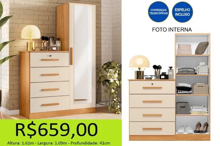 Comoda com espelho incluso - Design maravilhoso - Foto 2
