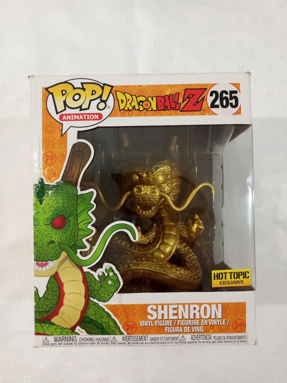 Funko Pop Shenron Gold 265 Hot Topic Exclusive Original 6 polegadas grande
