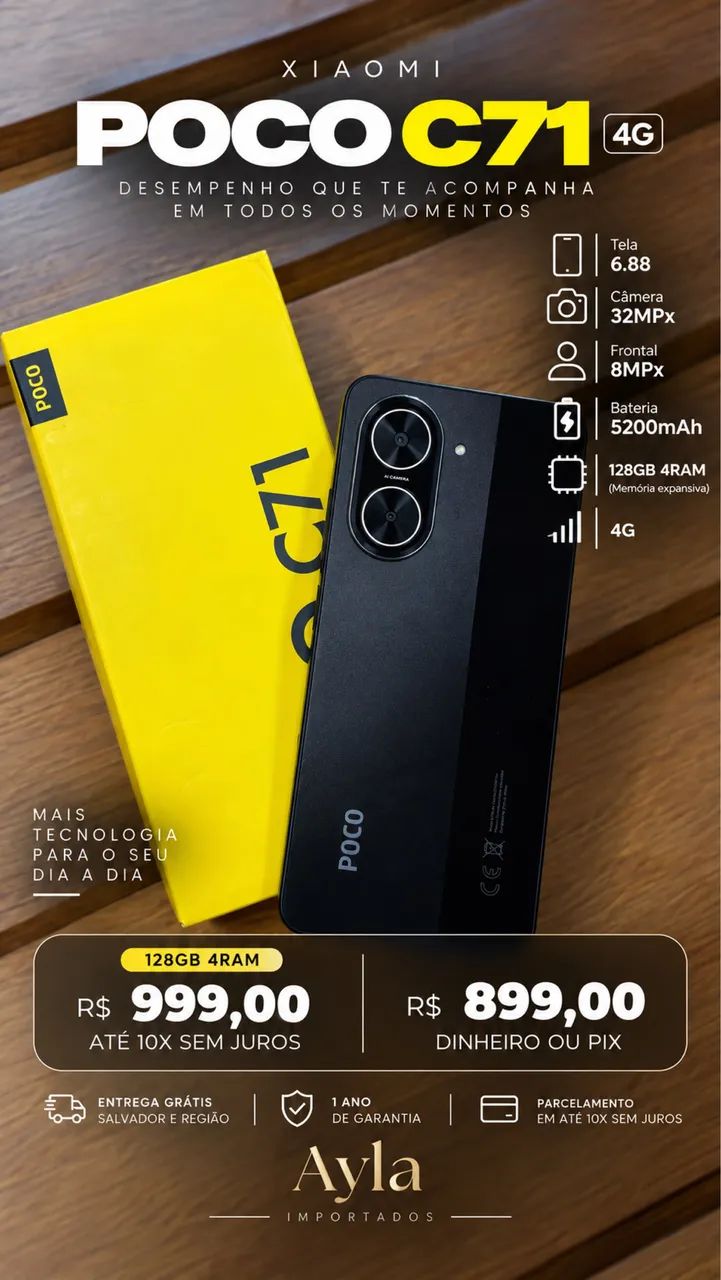 POCO C71 4G | 128GB + 32MP | Oferta