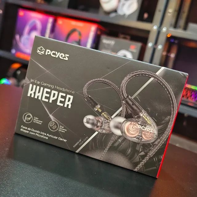 Fone gamer intra auricular com microfone Pcyes Kheper 2 drivers dinâmicos, confortável - Foto 2