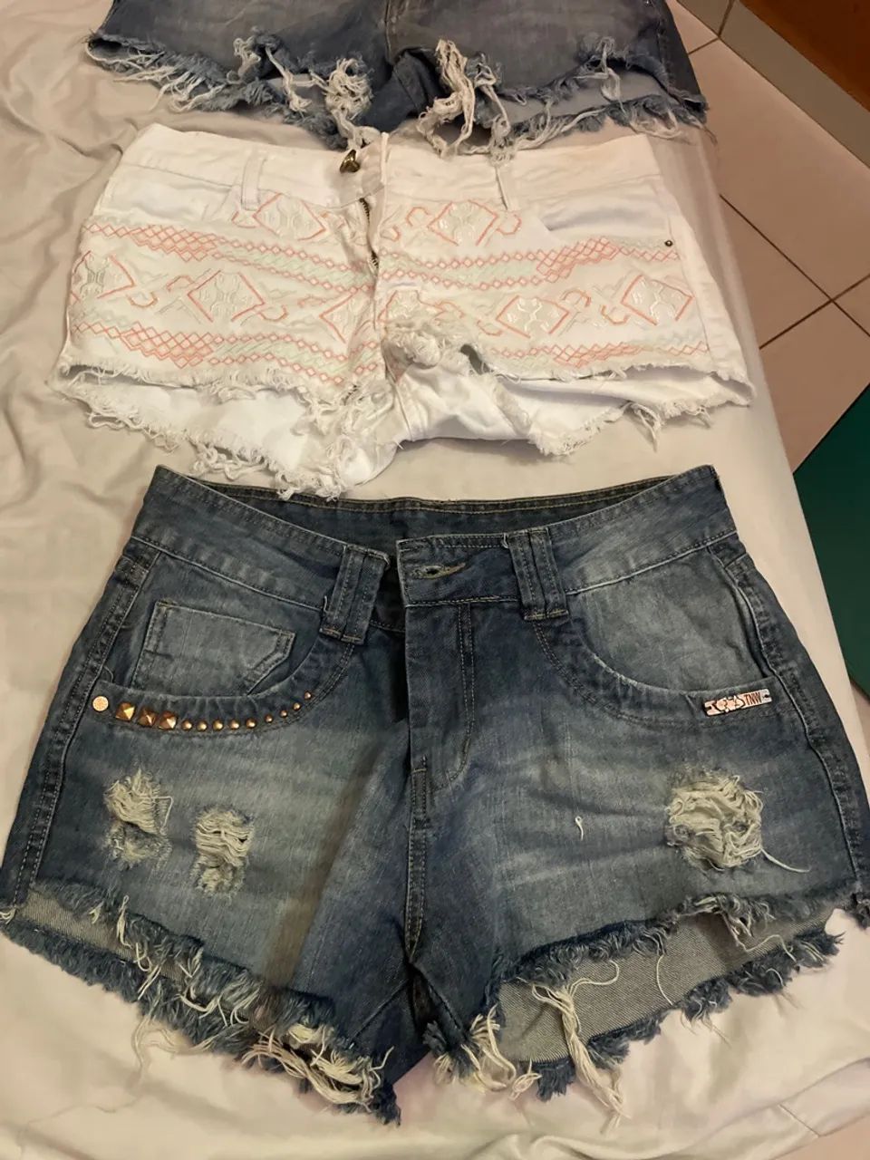 Shortinhos jeans  4 peças ? - Foto 5
