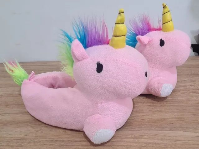 pantufa unicórnio rosa - Foto 4