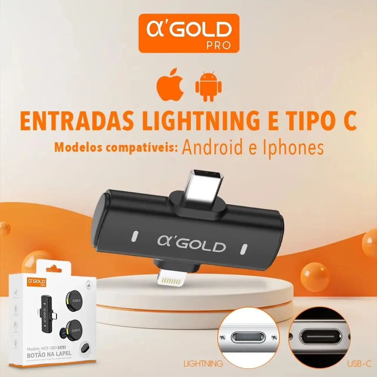 2 Microfone de lapela sem fio conexão Tipo C - Iphone e Android  - Foto 4
