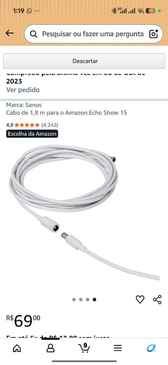 Cabo de 1,8m para Amazon Echo Show 15 - Foto 2