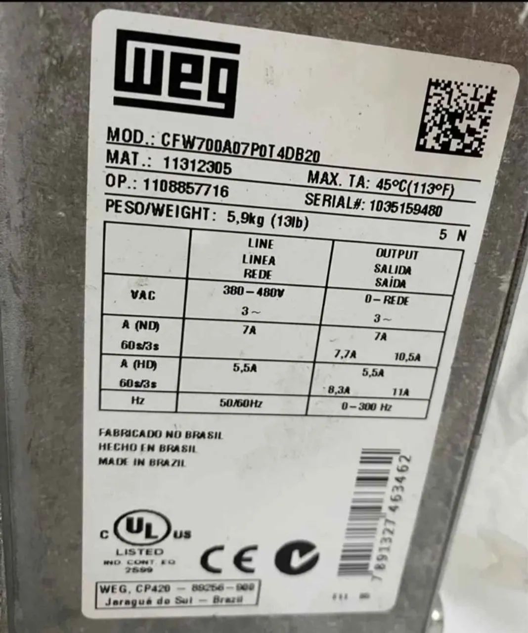 Inversor Weg CFW700