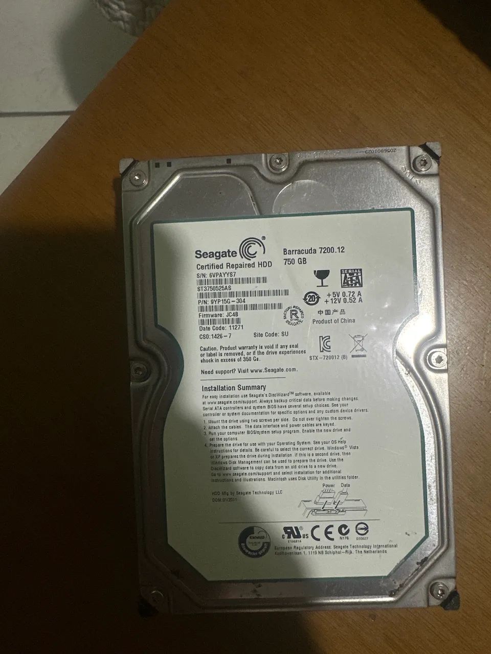 HDD 750GB