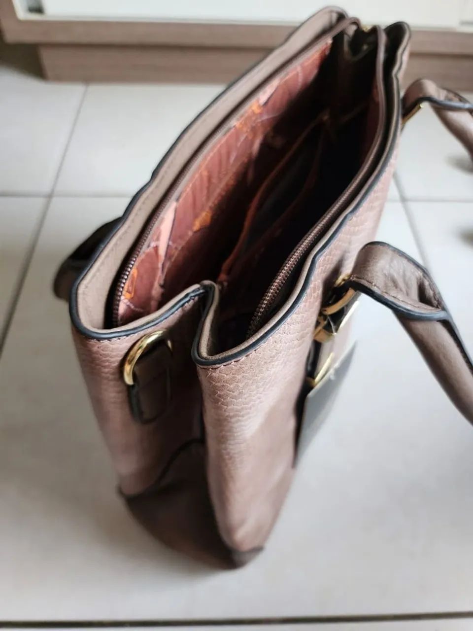 Bolsa de couro marrom da marca TOSOCO - Foto 3
