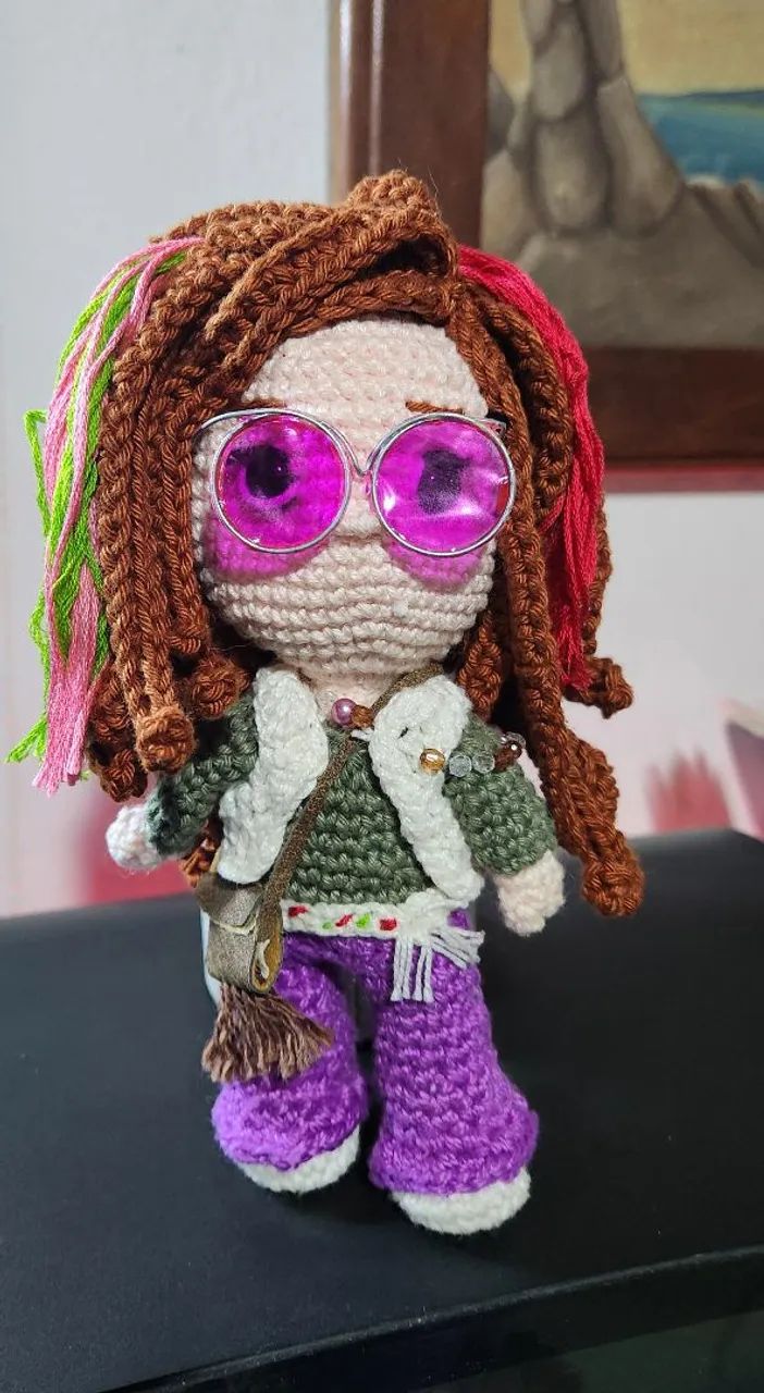 Boneca amigurumi JANIS JOPLIN - Foto 4