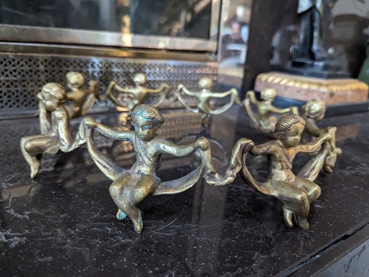 Suporte de Tigela Art Nouveau em Bronze