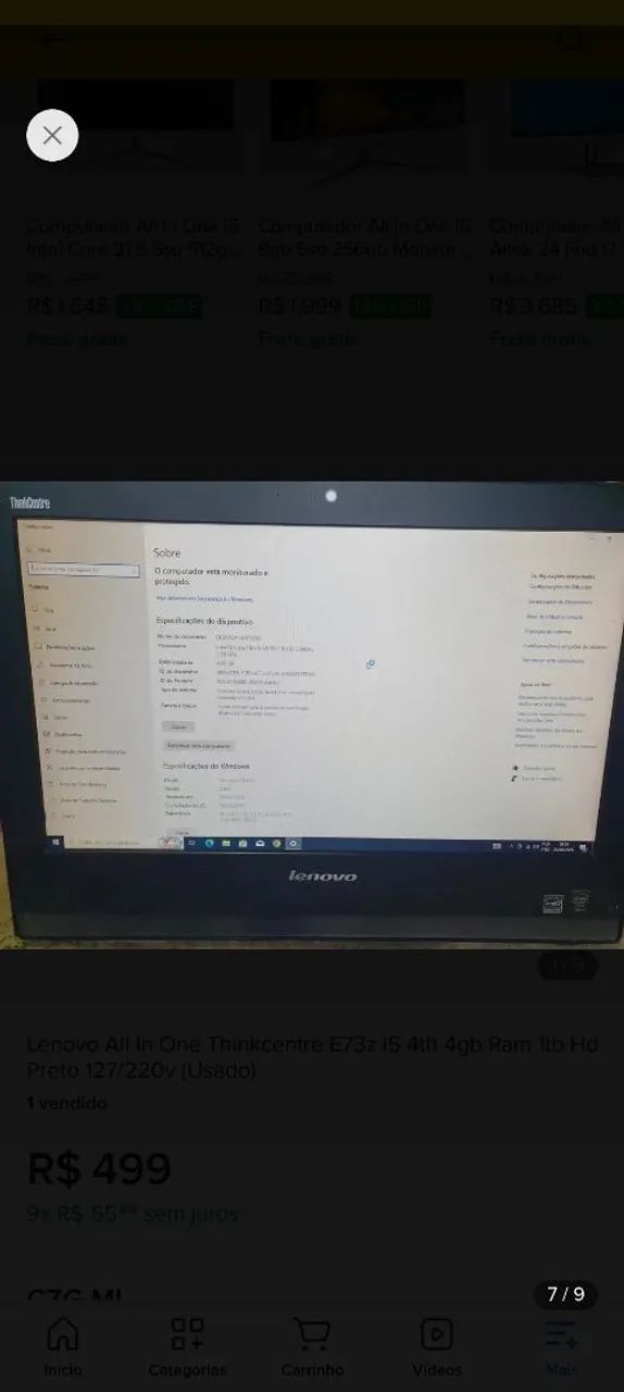 Computador Lenovo i5 4570s 8gb RAM e 128gb ssd - Foto 2