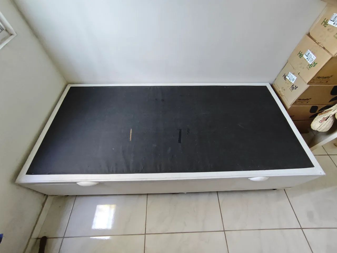 Cama baú de solteiro com colchão material resistente - Foto 2