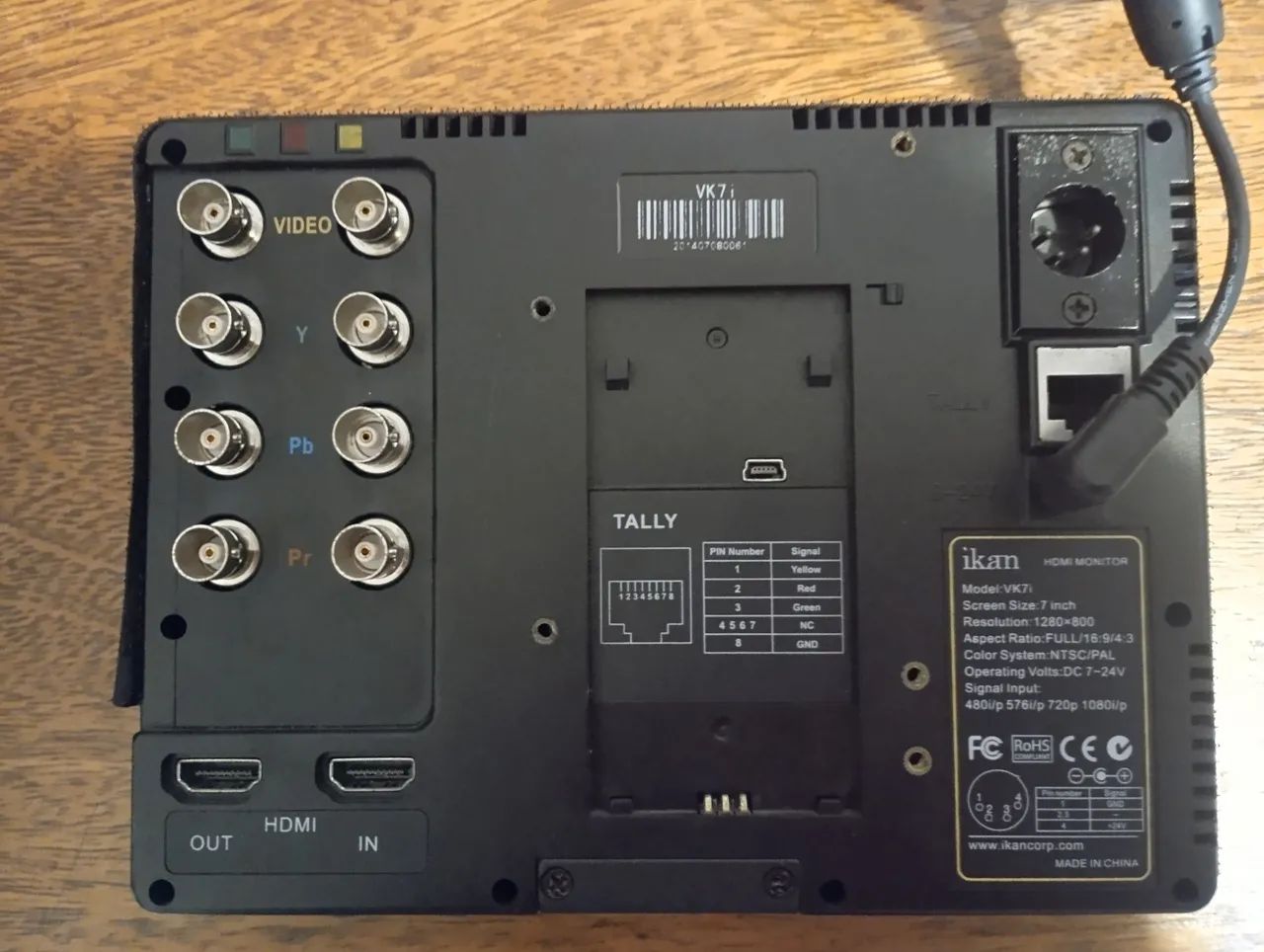 Monitor Profissional Ikan VK7i 7" IPS HDMI + Component + Composite - Foto 5