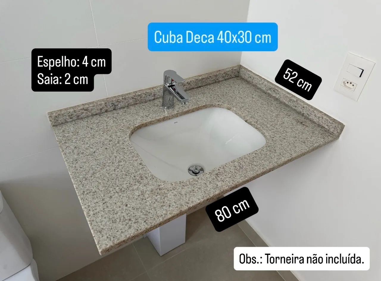 Bancada de Granito Branco Itaúnas com Cuba Deca - Foto 2