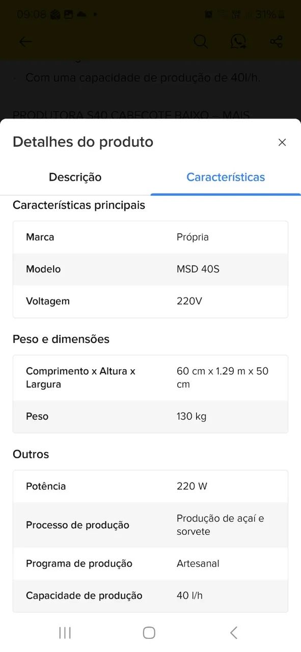 Maquina Produtora De Açai E Sorvete Msd 40s 220v - Foto 4