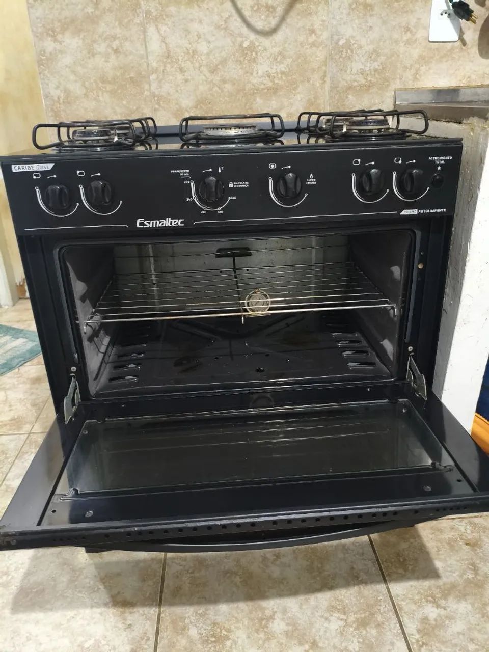 Fogão caribe glass 5 bocas Esmaltec - Foto 4