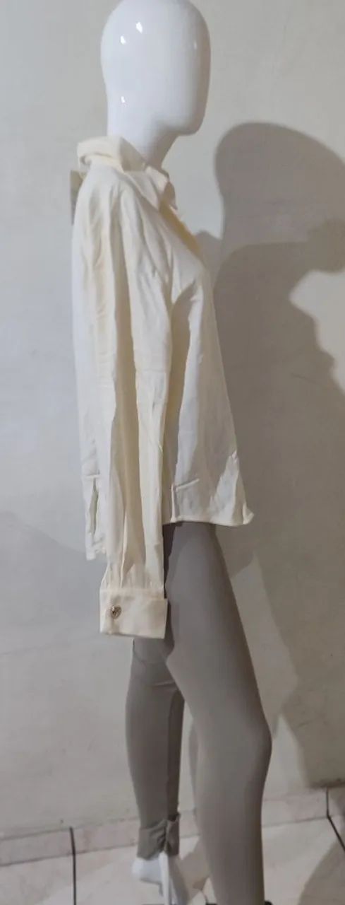 Camisa Viscose Off White Nova Tam 38 - Foto 5
