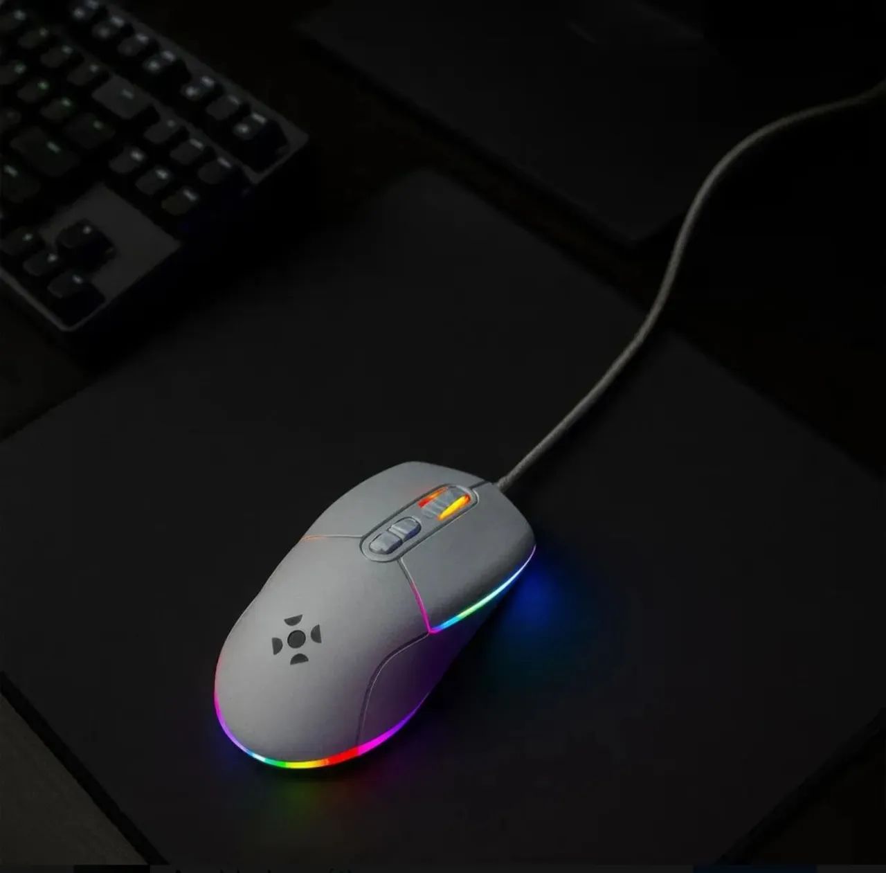 Mouse Gamer Branco Ergonômico Alta Precisão para PC e Notebook