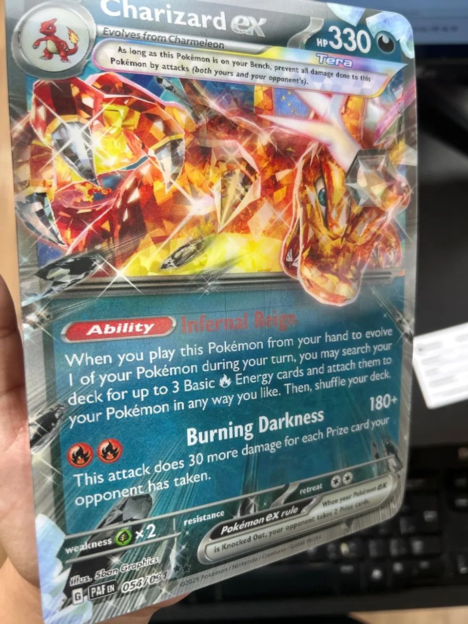 Charizard ex versão promocional SVP 196 e 054/091 carta Jumbo