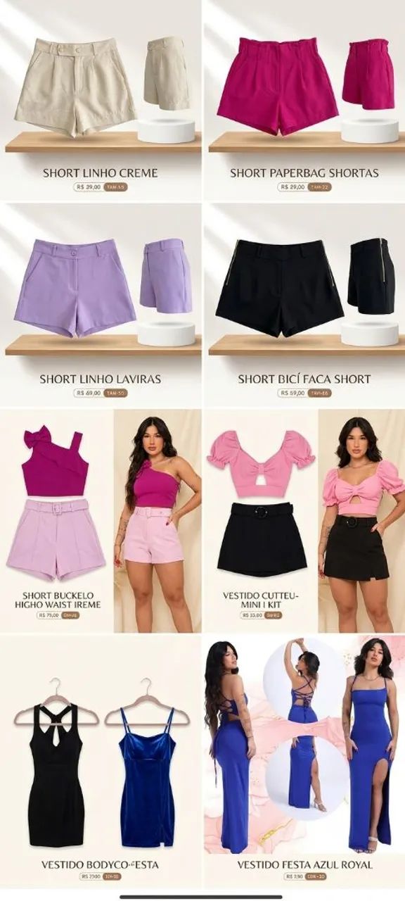 Roupas novas é semi novas