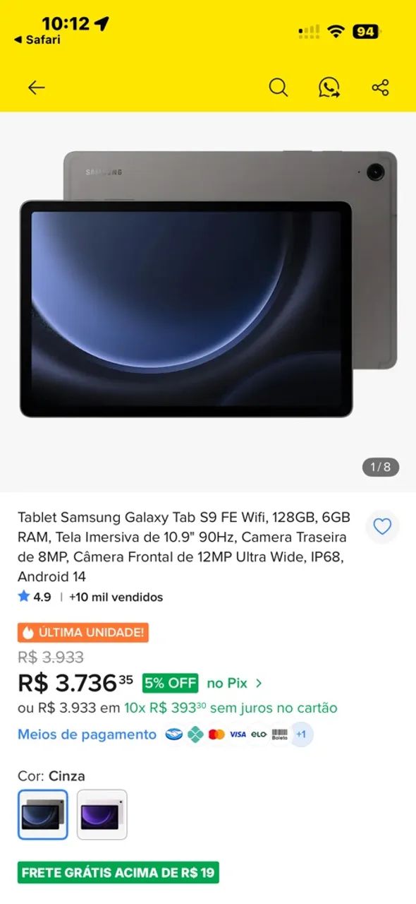 TABLET SAMSUNG GALAXY TAB F9 FÉ - Foto 3