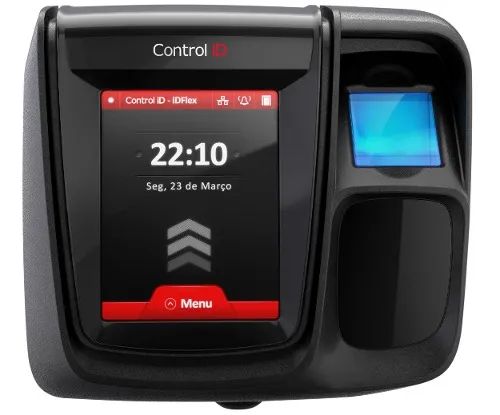 Controlador De Acesso Biométrico iDFlex Control ID Touchscreen RFID Senha Ethernet