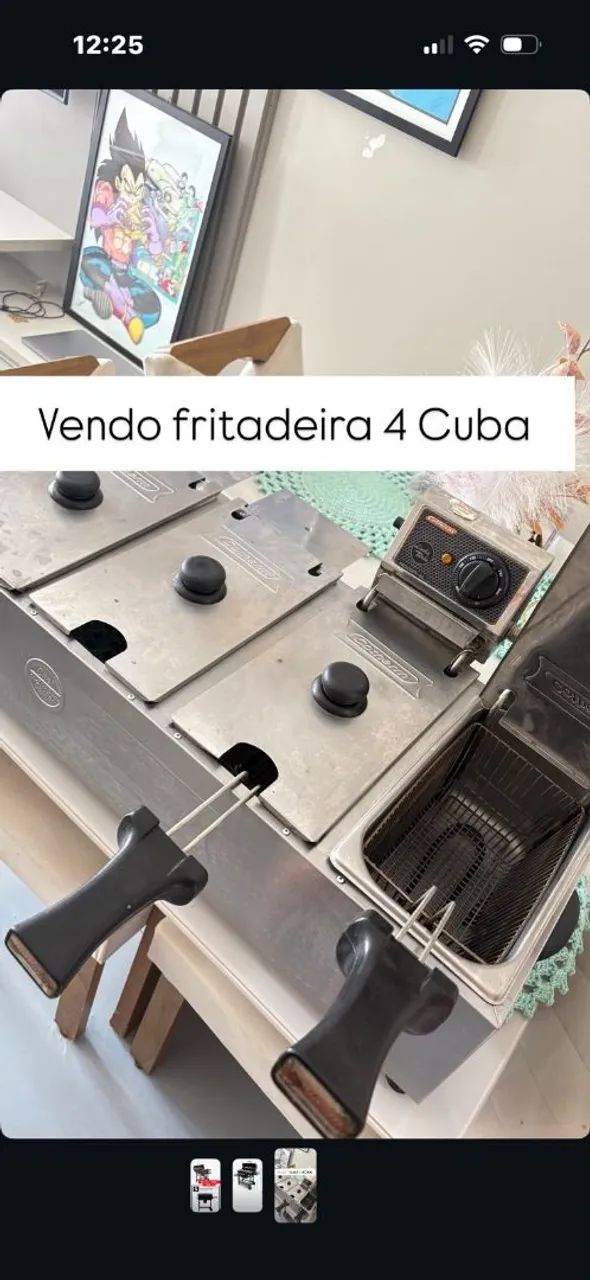 Fritadeira 4 cubas sendo 2 armazenamento 