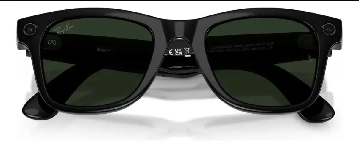 Oculos Ray-ban Wayfarer Meta Shiny Black / Trans. Gph. Green - Foto 2