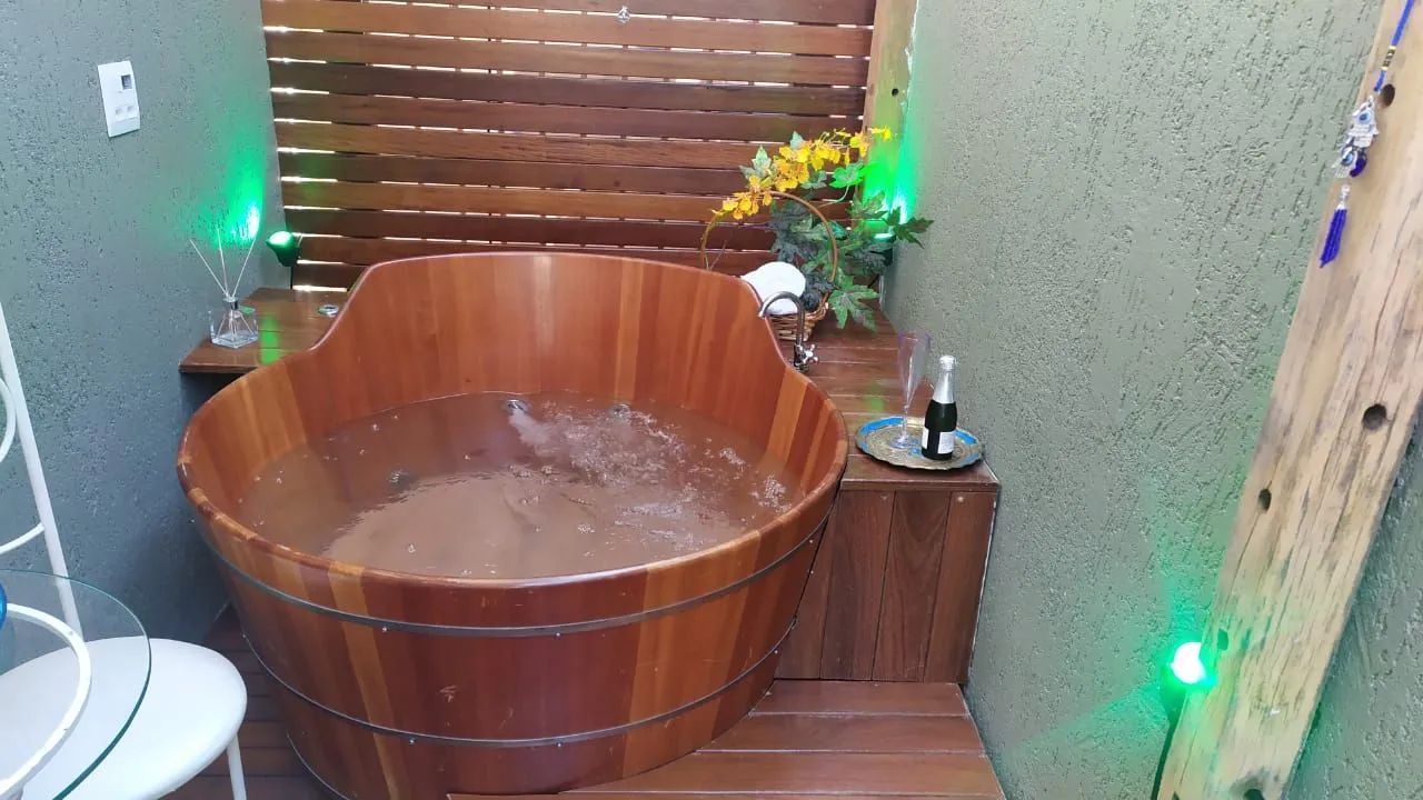 Ofuro madeira cedro com aquecedor e spa com jatos - Foto 3