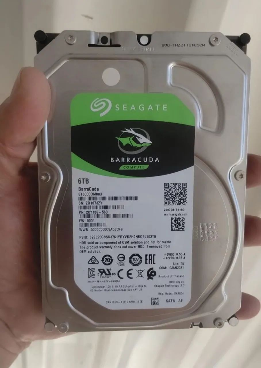 Hd de 6 TB zerado! 