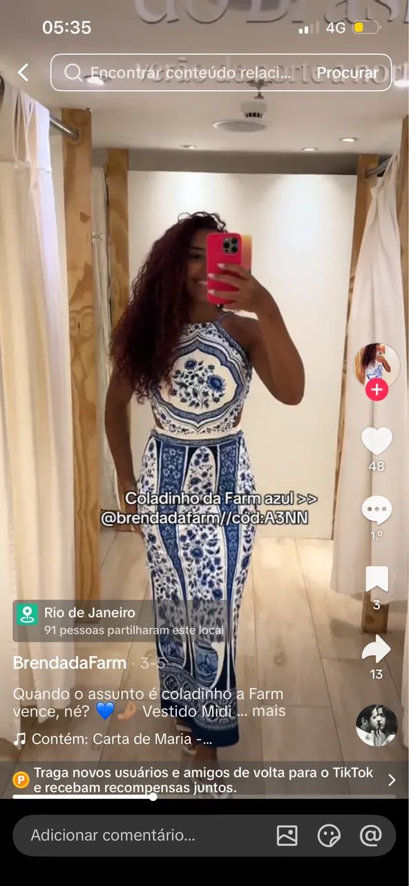 vestido farm estampado 