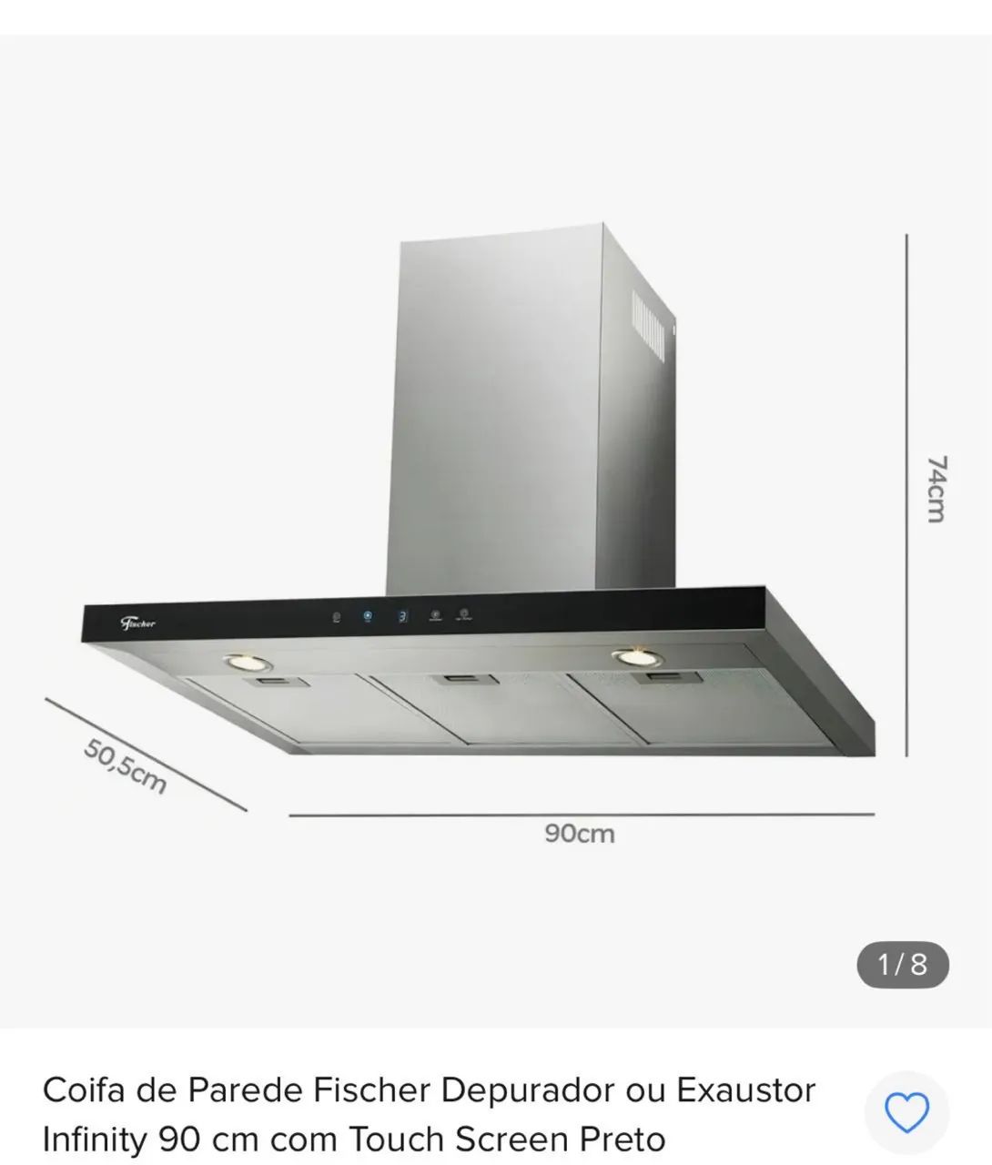 Coifa de parede Fischer Infinity Touch screen preta