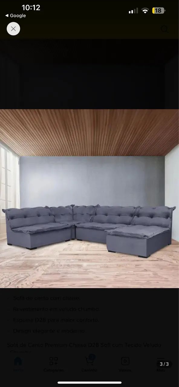 Vendo sofá de canto suede  - Foto 3