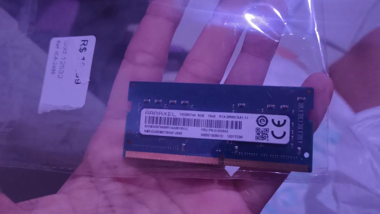 Memória ram 8GB DDR4 Notebook 