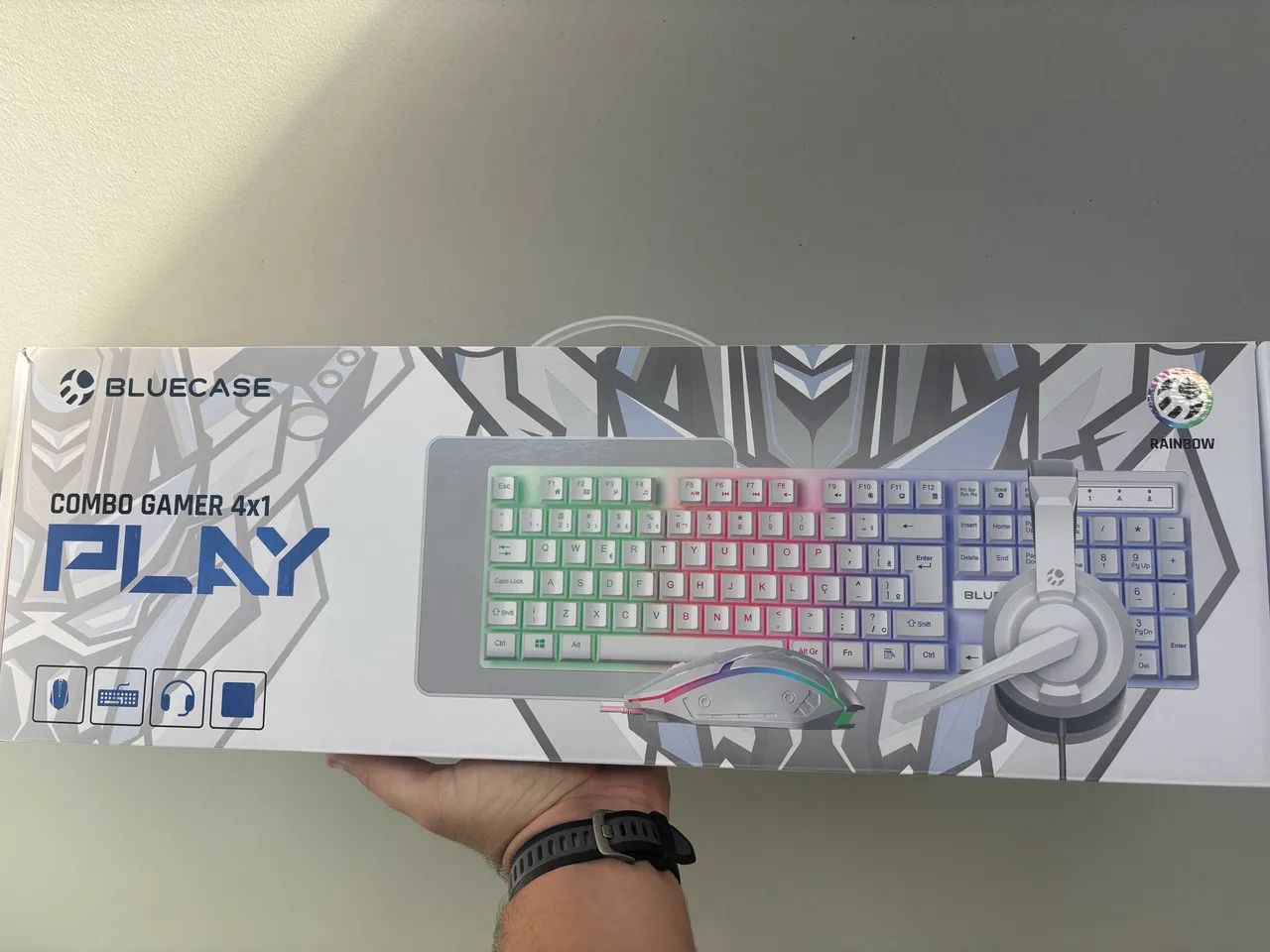 Teclado, mouse e headset branco  - Foto 4