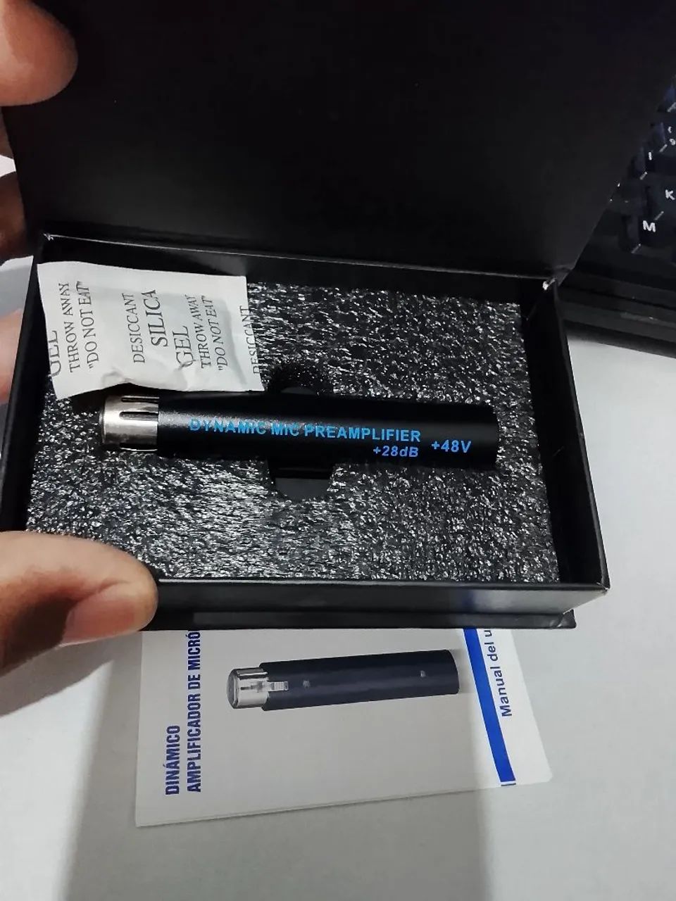 Pré amplificador de microfone dinâmico 48v