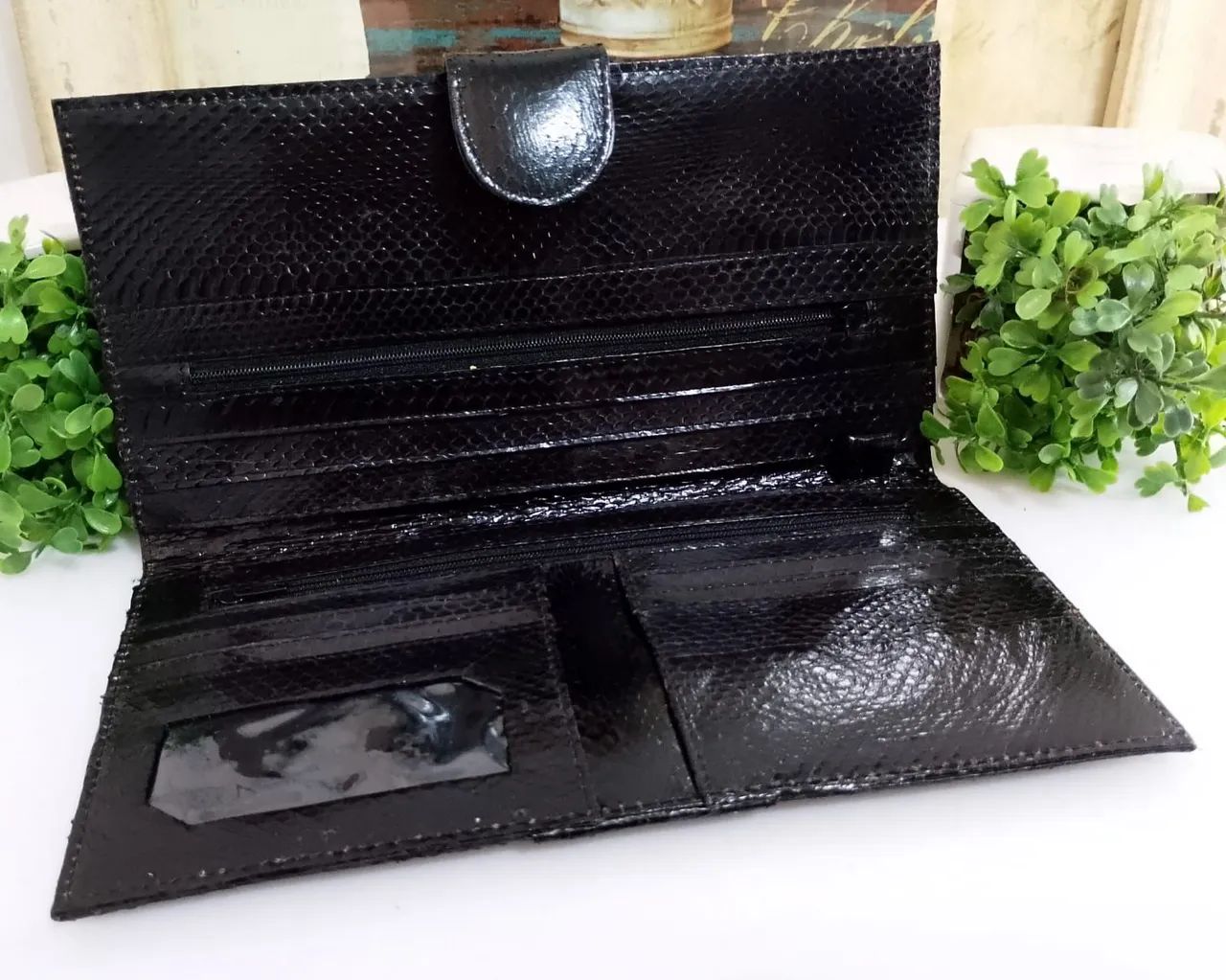 Clutch Antiga Couro Patchwork. - Foto 4