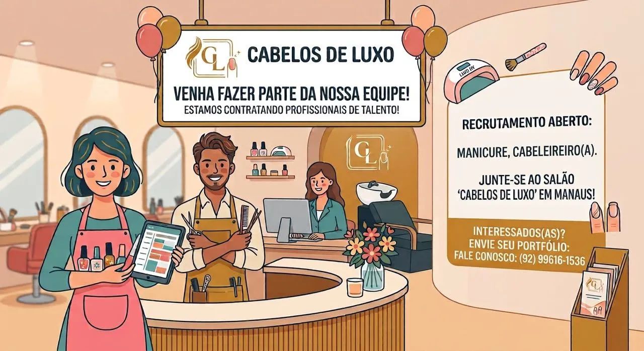 Vaga cabeleireiro (a) e manicure