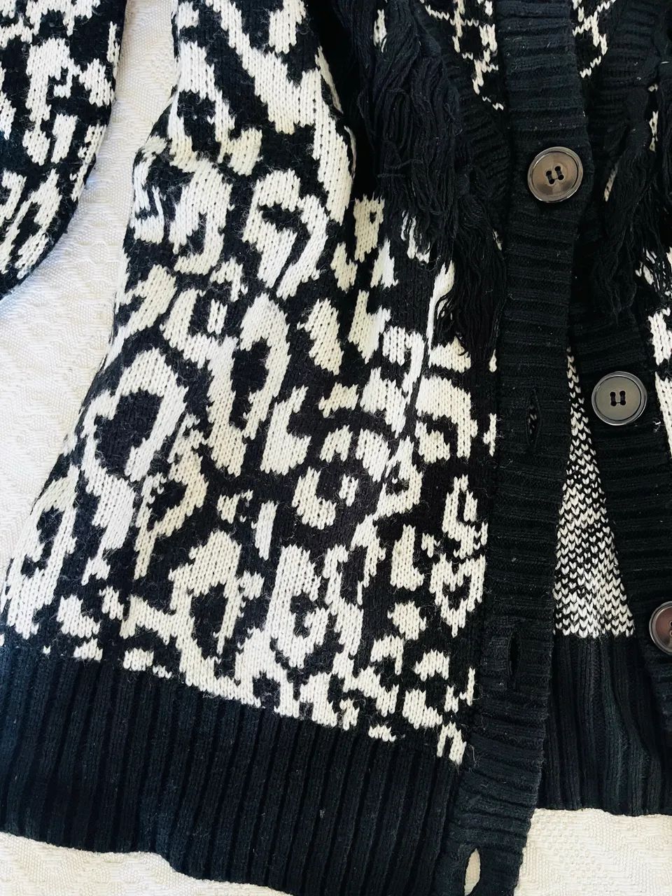 Cardigan Farm Tricô Estampado Original P - Foto 4