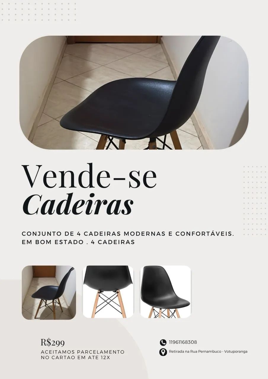 Vende-se conjunto de cadeiras Eiffel  - Foto 2