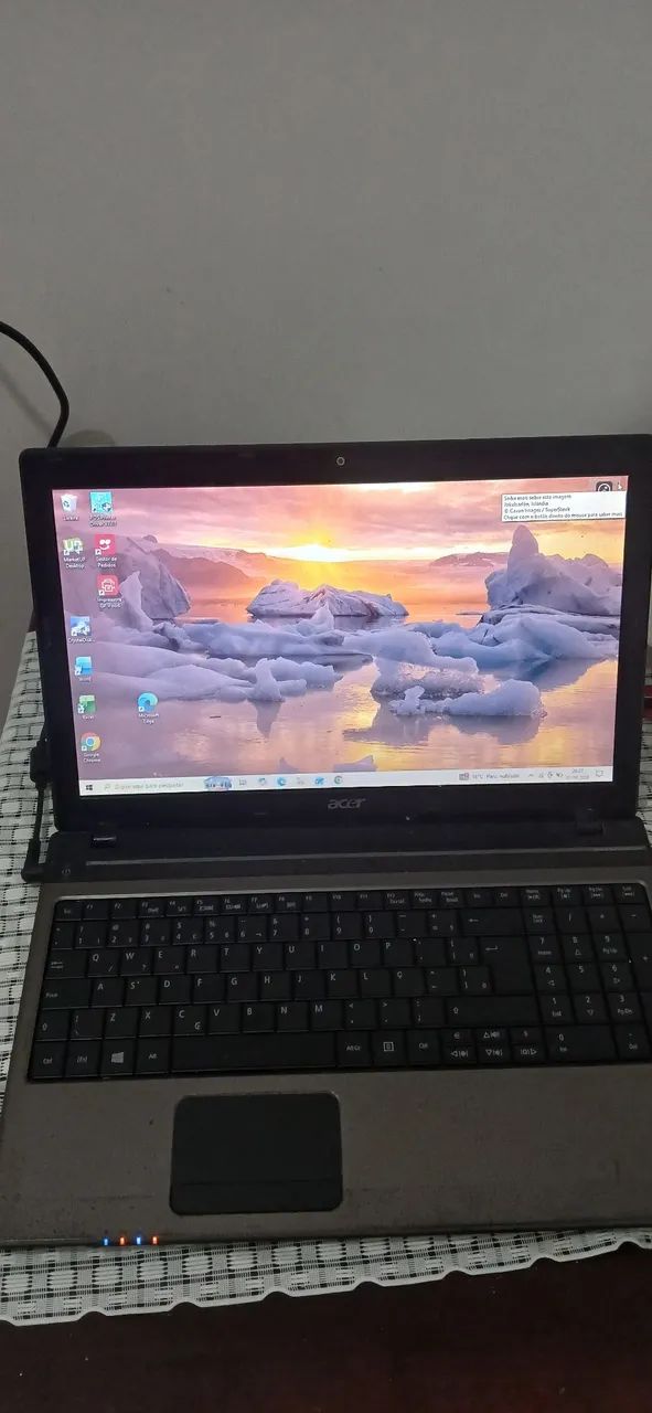 Notebook e impressora térmica 